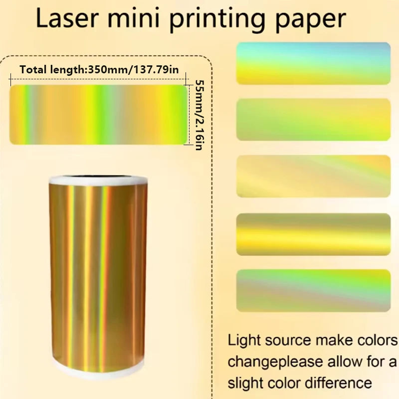Thermal Mini Printer, Portable Inkless Sticker Maker,Bluetooth Free Cut Small Pocket Printer for Children DIY 57mm Photo Print