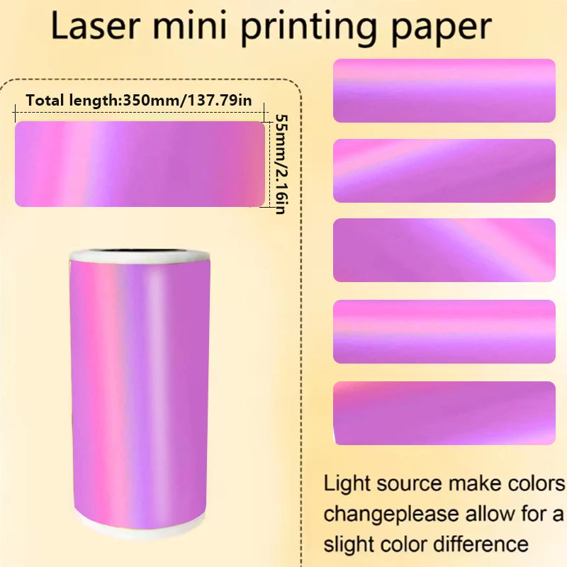 Thermal Mini Printer, Portable Inkless Sticker Maker,Bluetooth Free Cut Small Pocket Printer for Children DIY 57mm Photo Print
