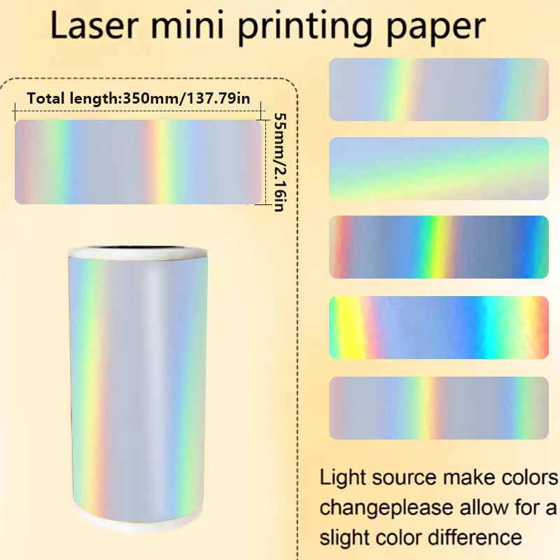 Thermal Mini Printer, Portable Inkless Sticker Maker,Bluetooth Free Cut Small Pocket Printer for Children DIY 57mm Photo Print