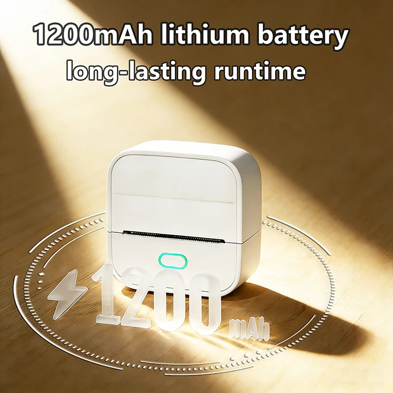 Thermal Mini Printer, Portable Inkless Sticker Maker,Bluetooth Free Cut Small Pocket Printer for Children DIY 57mm Photo Print