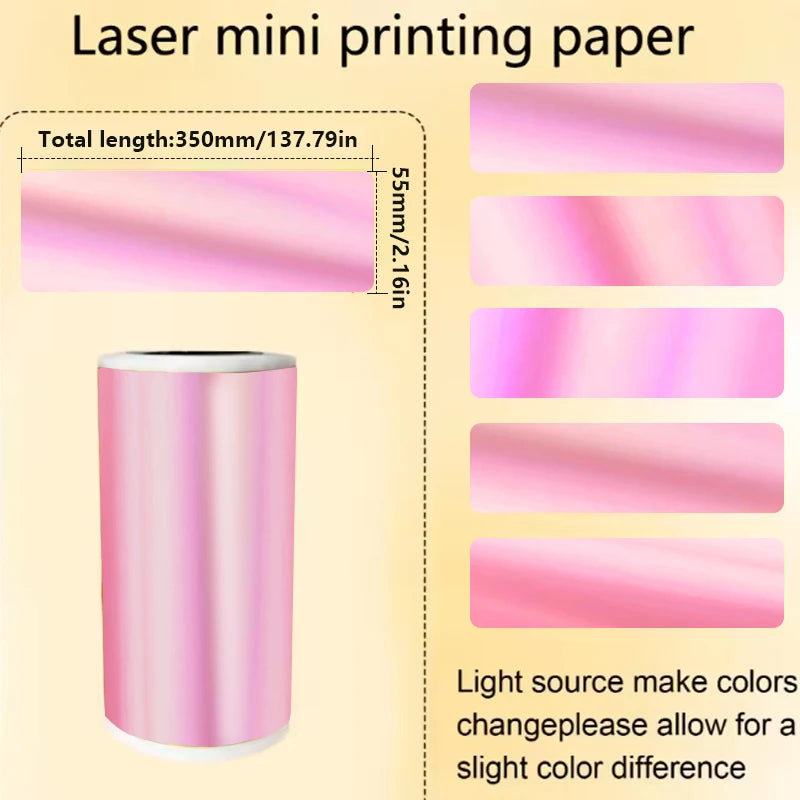 Thermal Mini Printer, Portable Inkless Sticker Maker,Bluetooth Free Cut Small Pocket Printer for Children DIY 57mm Photo Print
