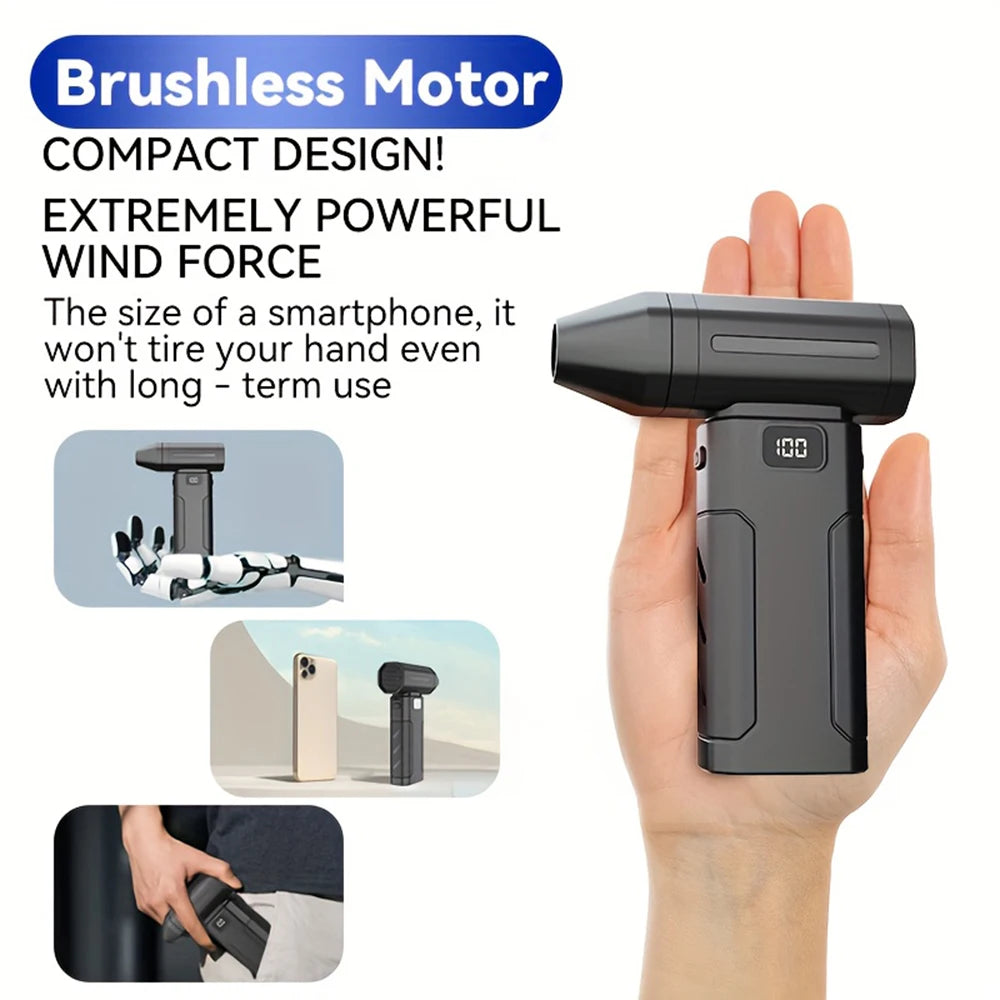 Compressed Air Duster -3000mAh Personal Cooling Mini Fan Turbo Fan,108000RPM Cordless Electric air Duster for Keyboard Cleaning