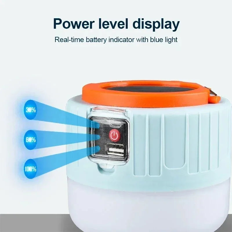 Portable Solar Camping Light Power Bank LED Lanterns With Remote Control Waterproof Outdoor Tent Light Rechargeable Flashlight ﻿
