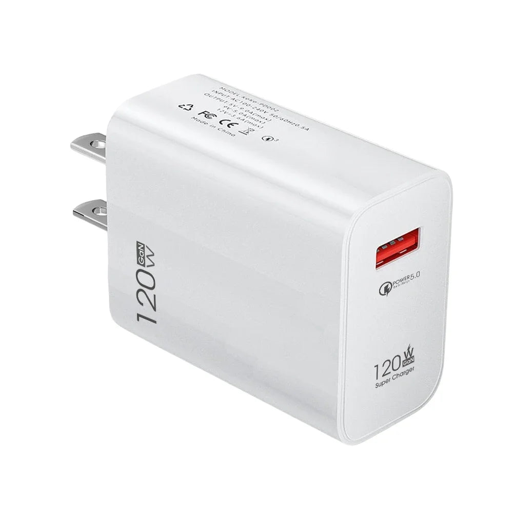 120W Fast Charging USB Charger Adapter For Xiaomi Civi 12S Ultra 12 Lite POCO X5 Redmi Note K50 Power Charger 7A Data Cord Kit