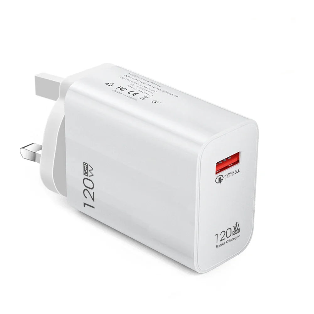 120W Fast Charging USB Charger Adapter For Xiaomi Civi 12S Ultra 12 Lite POCO X5 Redmi Note K50 Power Charger 7A Data Cord Kit