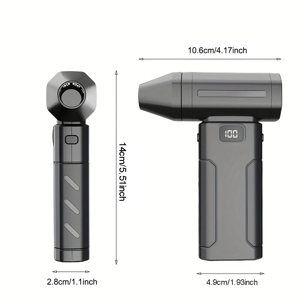 Compressed Air Duster -3000mAh Personal Cooling Mini Fan Turbo Fan,108000RPM Cordless Electric air Duster for Keyboard Cleaning