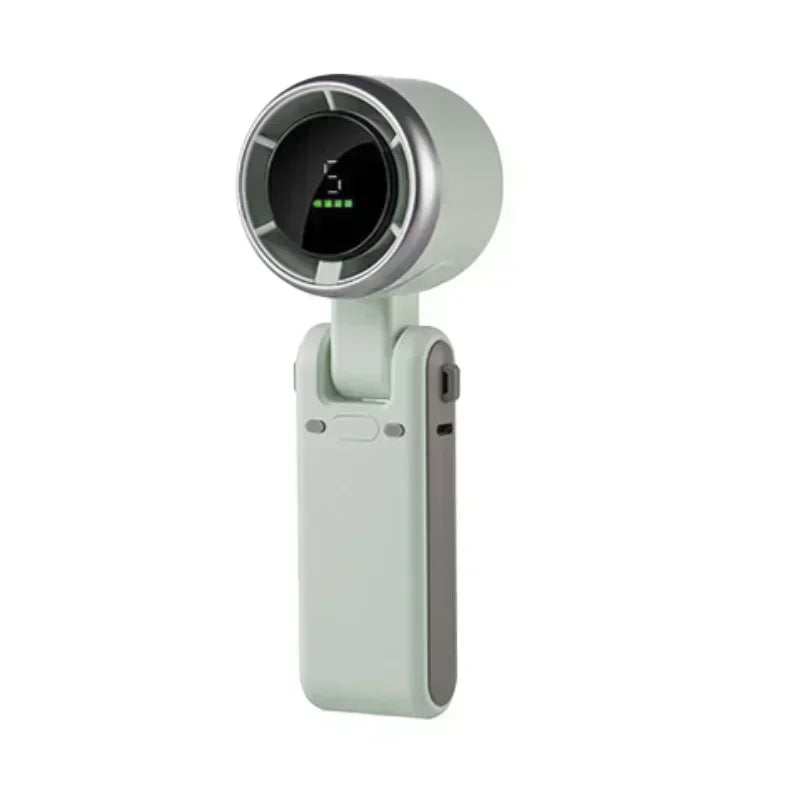 Hanging Neck Outdoor 180 Degree Folding Desktop Mini Fan Hand-held Folding High-speed Powerful Turbo Fan Amagi