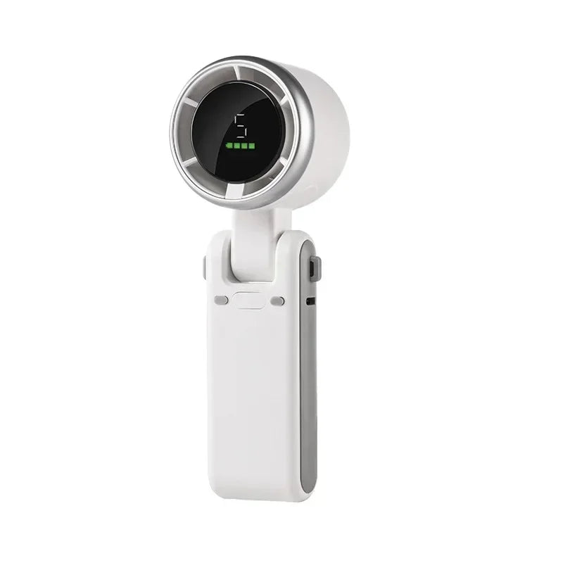 Hanging Neck Outdoor 180 Degree Folding Desktop Mini Fan Hand-held Folding High-speed Powerful Turbo Fan Amagi